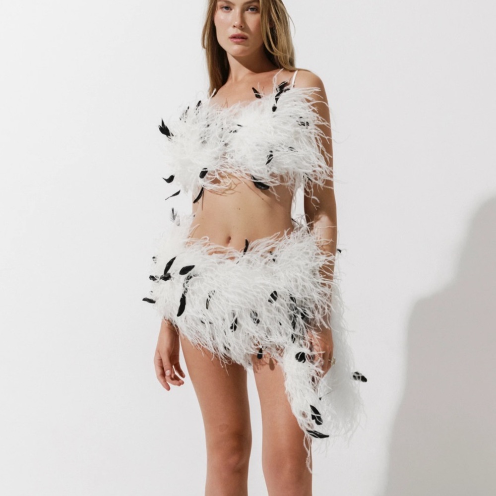 CULTNAKED White Feather Dress